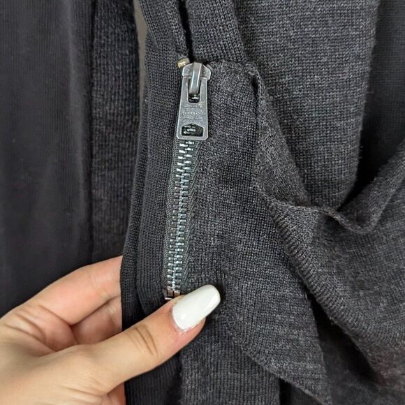 ALLSAINTS | Black Drina Wool Draped Long Sleeve Dress Size US2 - Picture 11 of 15